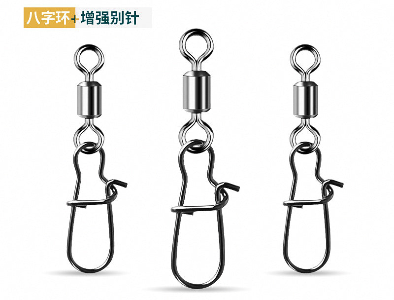 304 Stainless Steel Safety Pin Snaps, Sizes 5, 7, 10, 12 – product photo