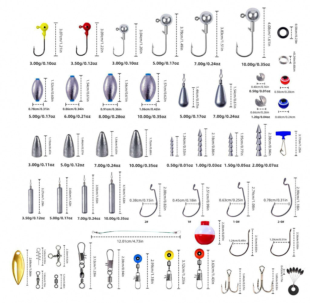 405-Piece Terminal Tackle Kit with Hooks, Sinkers, Swivels – product photo