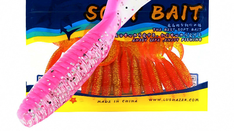 Two-Tone Curl Tail Soft Bait Grubs, 30 Pack, 2 Sizes – product photo