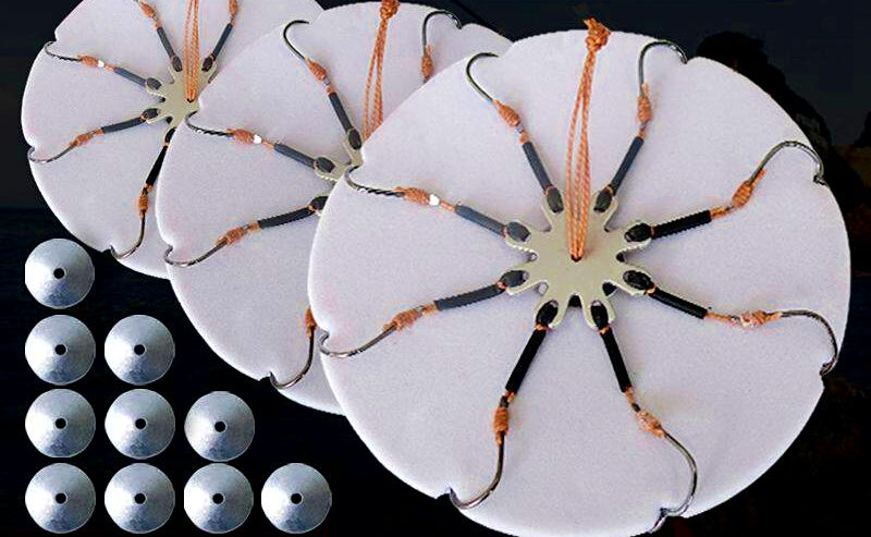 Multi-Arm Flip Hook Rig, 8 or 12 Arm, Sinker Sets Optional – product photo