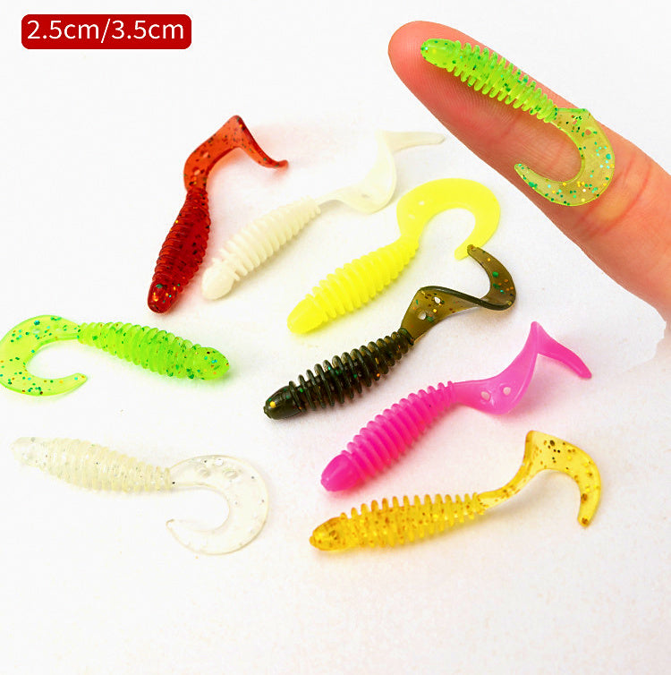 Micro Curly Tail Soft Grub Lures, 30 pc, 2.5 & 3.5 cm – product photo
