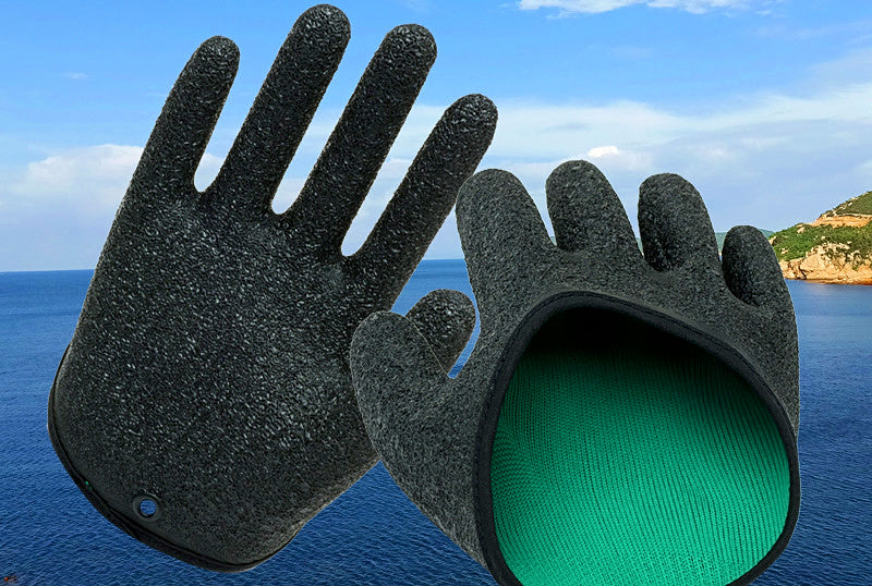 Puncture-Resistant Latex Coated Fishing Gloves, Left/Right – product photo