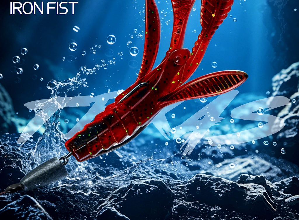 Sinking Shrimp Soft Bait, 3.3 in & 4.1 in, Texas Rig Craw – product photo