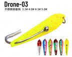 Trolling Drone Spoon, Stainless Double Hook, Sizes 3.5–5.0 – product photo