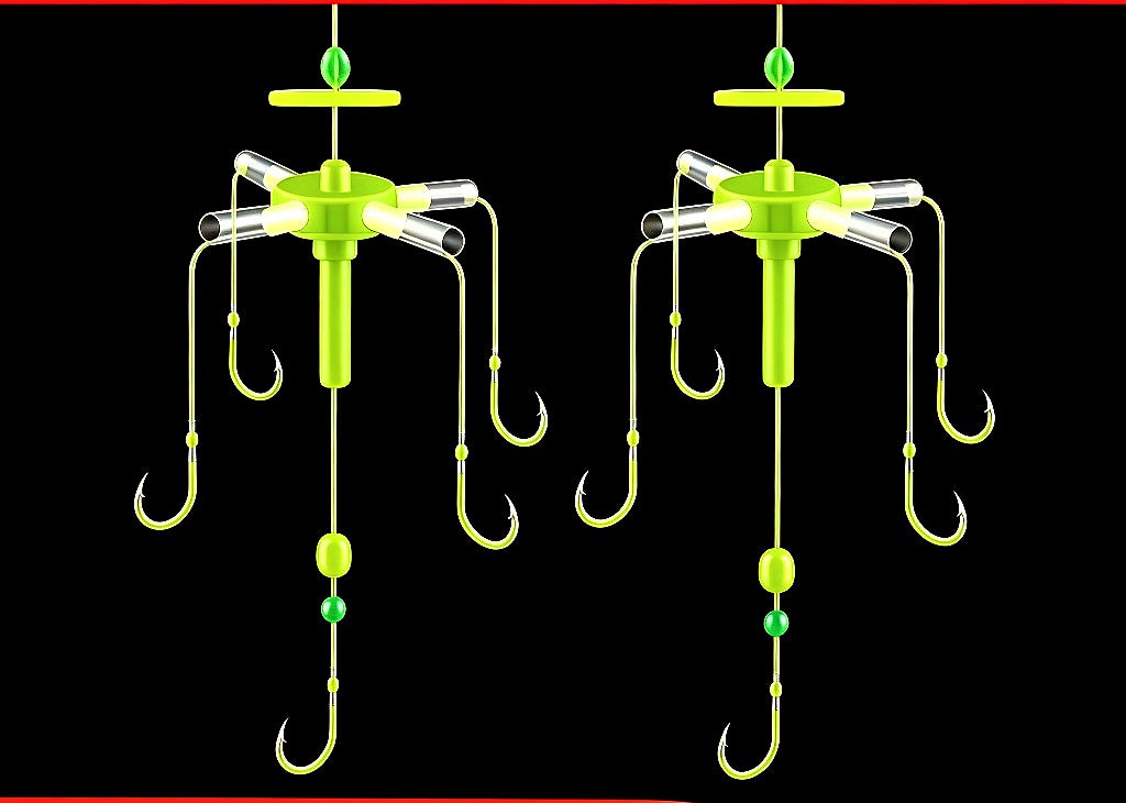 Barbless Flip-Style Bait Hooks, Sizes 10–15 (Glow Finish) – product photo