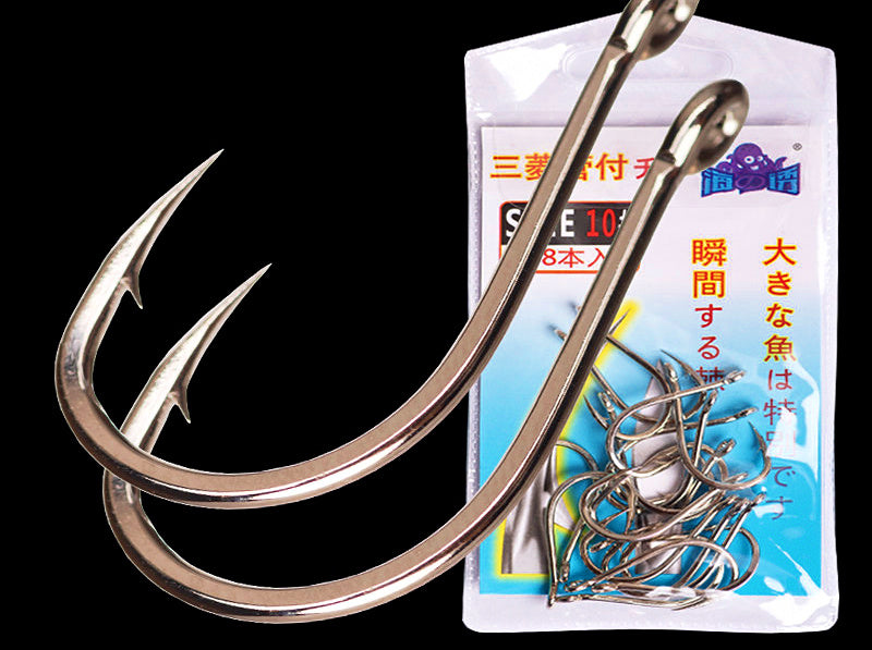 Barbed Ring Eye Saltwater Hooks, Sizes 1–10, Bulk Pack – product photo