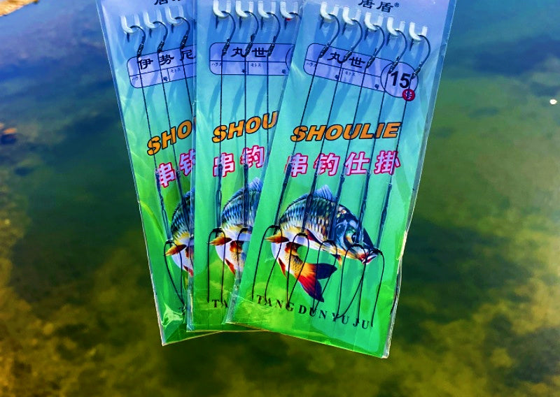 Hand-Tied Braided Multi-Hook Bait Rig, 5 Hooks, 10 Pack – product photo