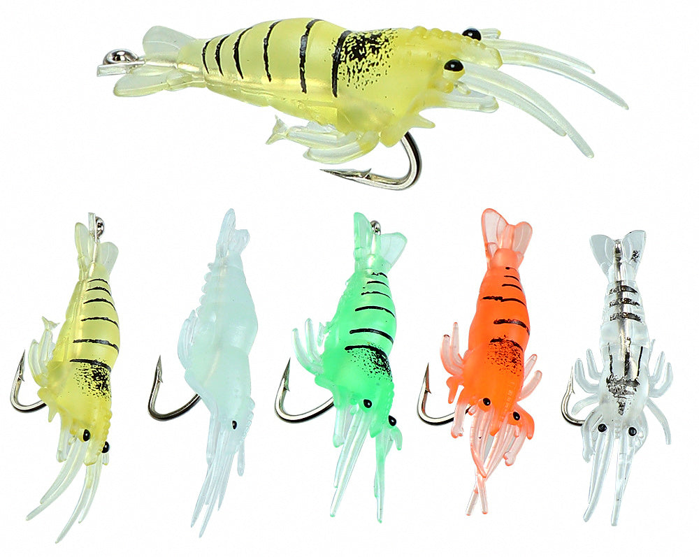 Soft Shrimp Lure with Hook, Glow Grass Shrimp Bait – product photo