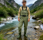 Men's Fishing Waders, Waterproof Nylon, Rubber Sole – product photo