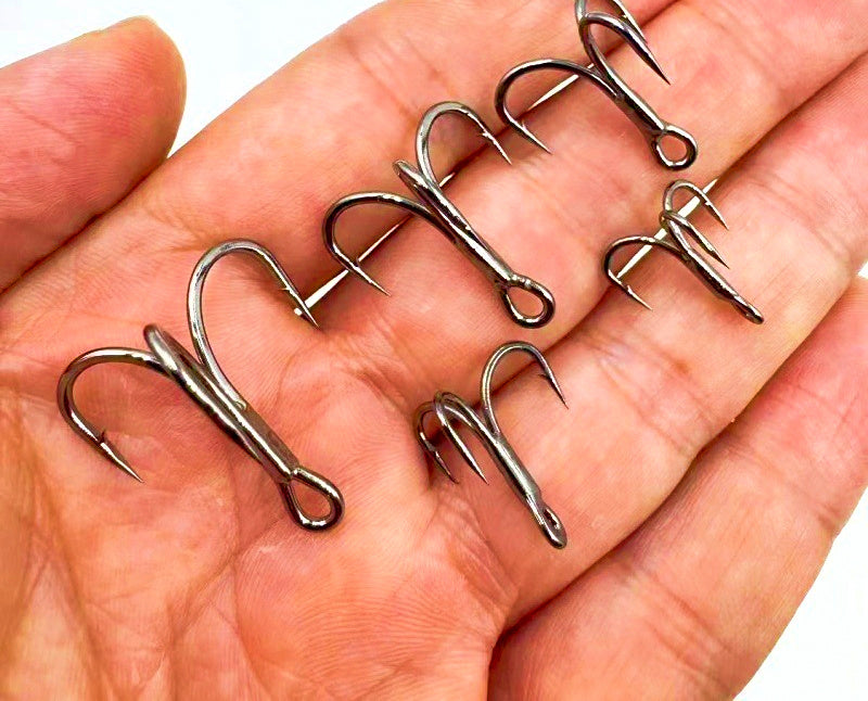 Reinforced Treble Hooks, Barbed, Sizes 12 to 3/0 – product photo