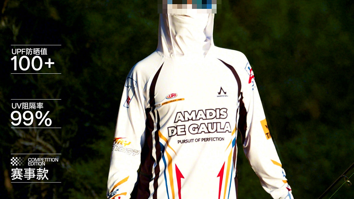 Men's UPF 100+ Long-Sleeve Fishing Sun Shirt with Face Mask – product photo