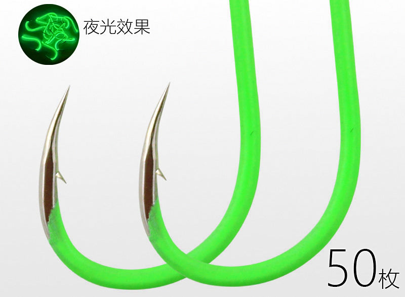 Glow Barbed Tube Hooks for Saltwater, Packs of 10–50 – product photo