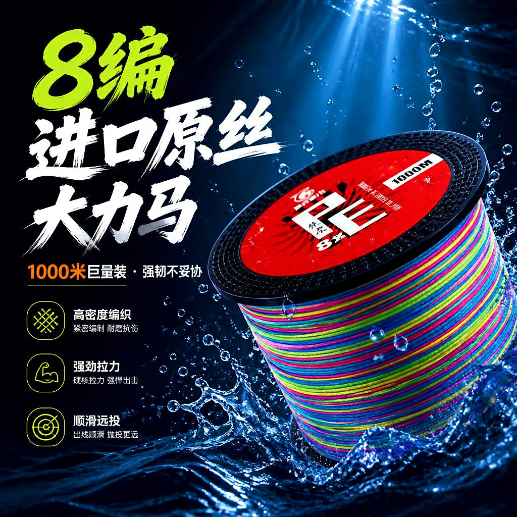 4-Strand & 8-Strand PE Braided Line, 3000 m (3,281 yd) – product photo