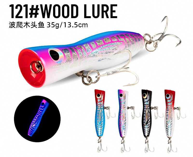 Floating Wood Popper Lure, 35–80 g (1.2–2.8 oz) – product photo