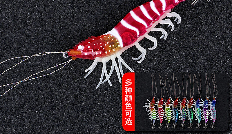 Glow Rattle Jointed Shrimp Lure, Soft Legs, 9 Colors – product photo
