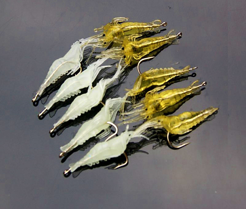 4 cm Soft Shrimp Lure with Hook, Glow & Striped (1.6 in) – product photo