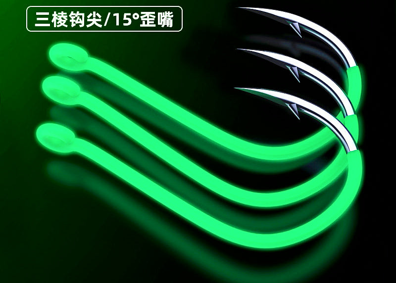 Glow Green Tubed Barbed Hooks, Bulk Pack, Size 0.8–14 – product photo