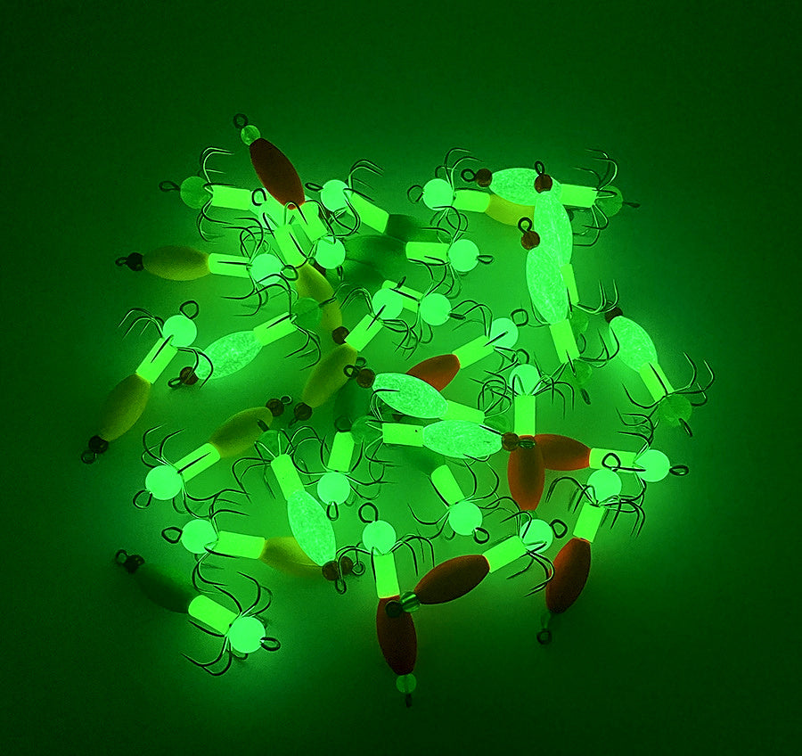 Octopus Trailer Hooks with Beads, Barbless, Glow & Color – product photo