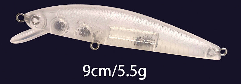 Unpainted Minnow Hard Bait Blank, Rattle, Short Lip – product photo