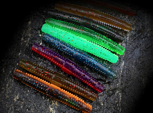 Ned Rig Mealworm Soft Plastic Bait, Optional Rattle – product photo