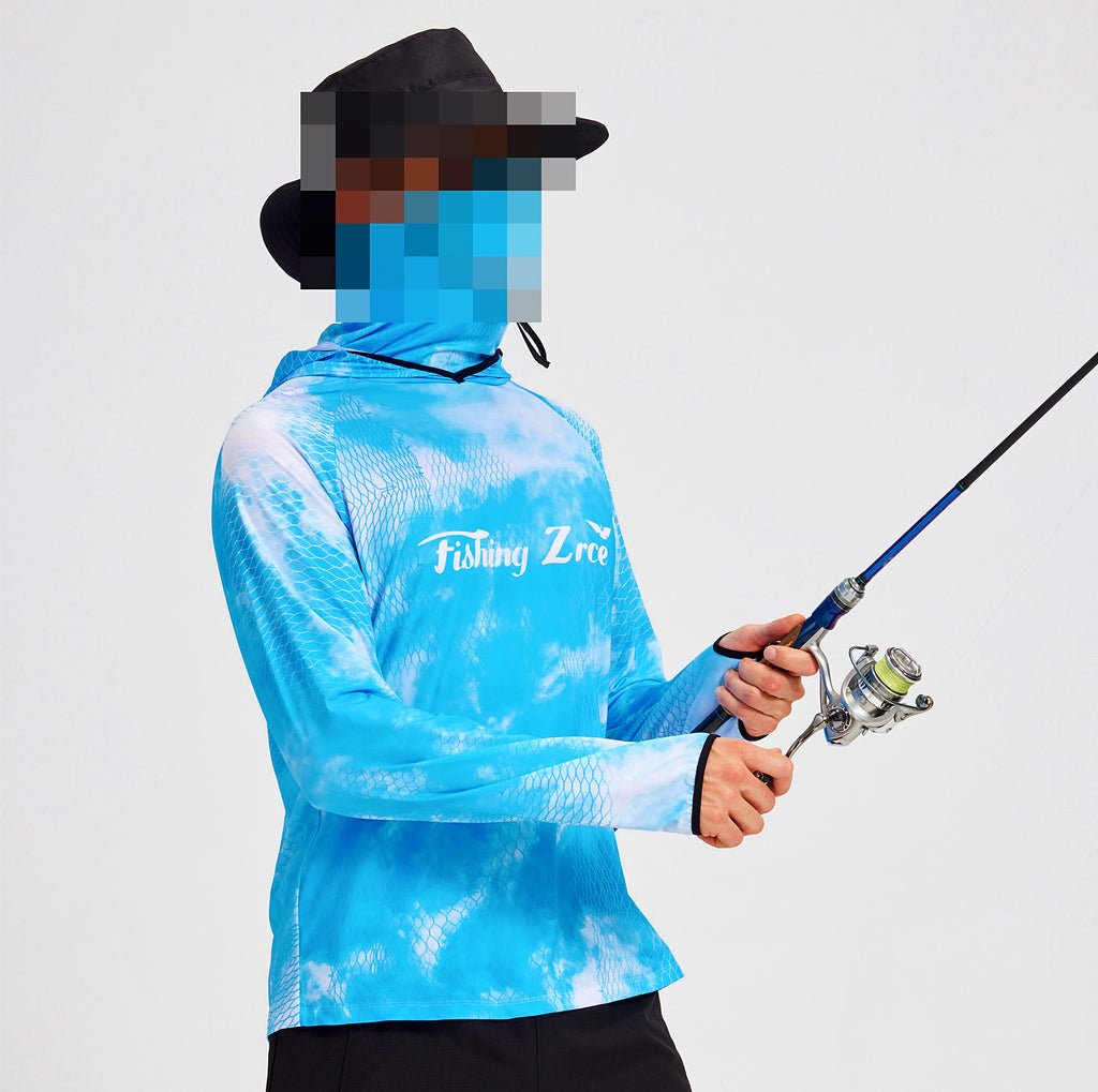 Men's Hooded Sun Protection Fishing Shirt, Quick-Dry – product photo