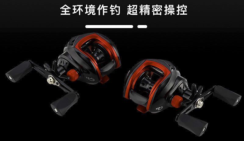 Metal Baitcasting Reel, Black/Red, Left or Right Hand – product photo