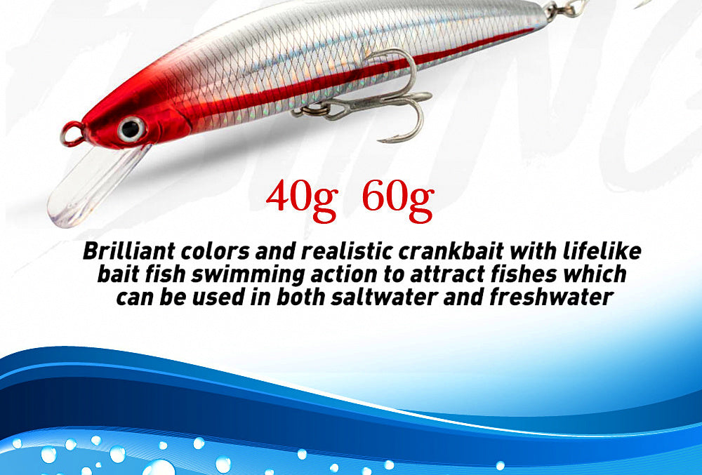 Trolling Minnow Hard Bait, 40 g & 60 g (1.4 & 2.1 oz) – product photo