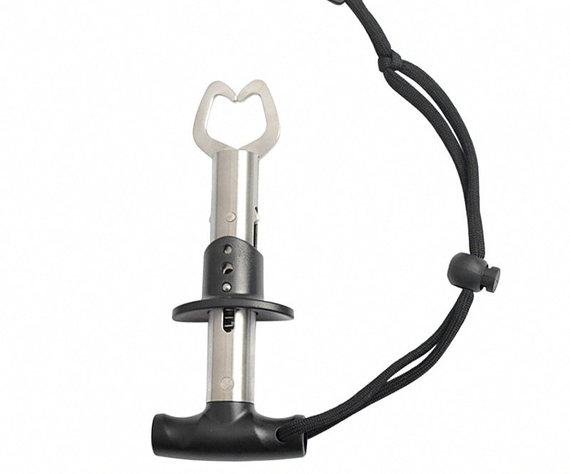 Stainless Steel Fish Gripper with Lanyard, Mini Pistol Grip – product photo