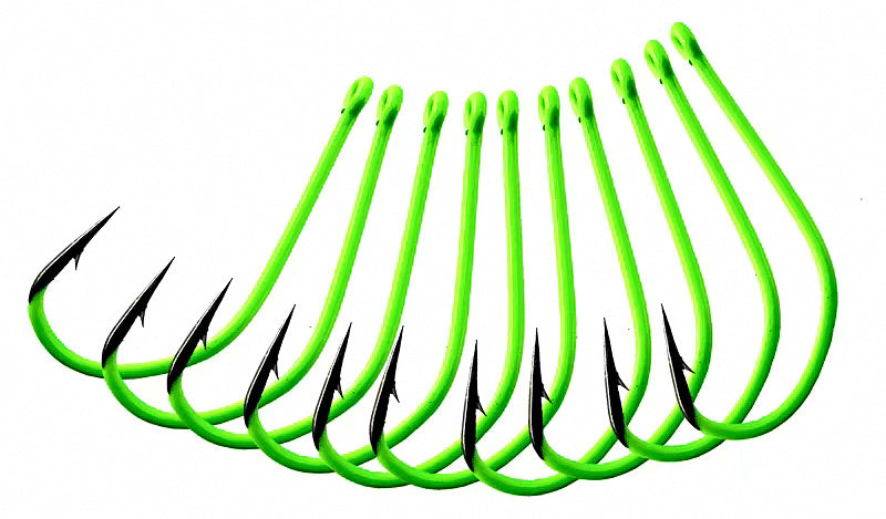 Glow Barbed Saltwater Hooks, Sizes 12–28, Bulk Pack – product photo