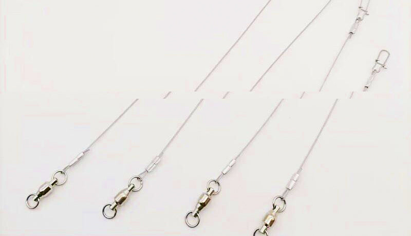 49-Strand Wire Leader 5-Pack, 15–30 cm, with Jig Options – product photo