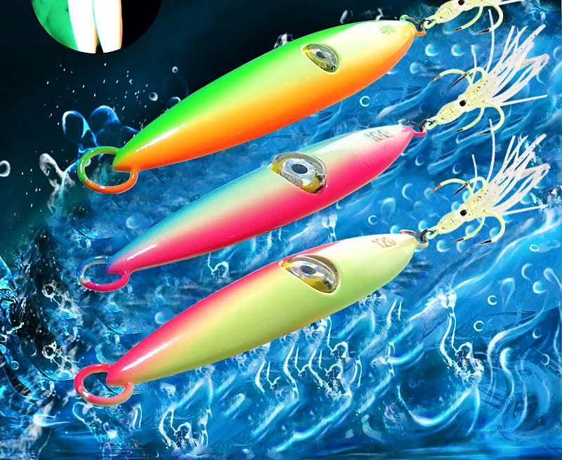 Glow Slow Pitch Jig with LED Eyes, 100–400 g (3.5–14 oz) – product photo