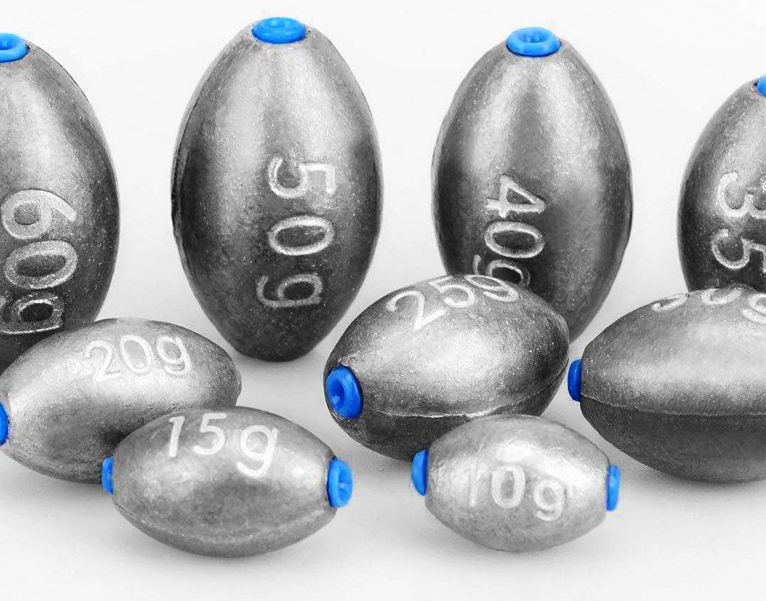 Olive Sinkers with Plastic Core, 0.04–7 oz (1–200 g) – product photo
