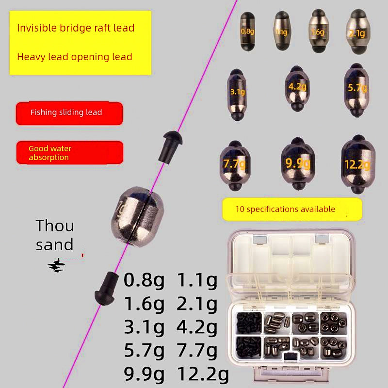 Center Hole Tube Sinkers, 0.11–0.88 oz (3–25 g), 20-Pack – product photo