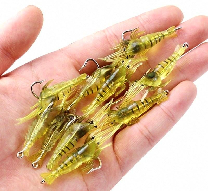 Soft Plastic Shrimp Lures with Hooks, Multiple Sizes – product photo
