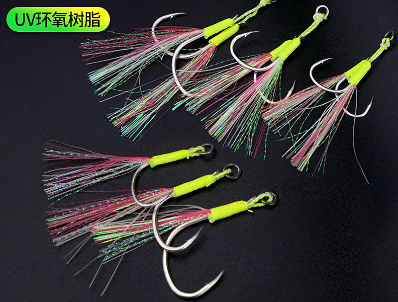 Glow Assist Hooks for Jigs, Single & Double, 1/0-3/0 – product photo
