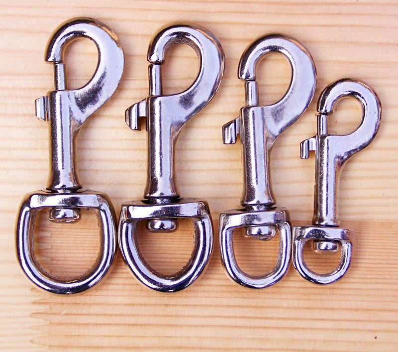 Swivel Snap Hook, Metal Bolt Clip, Silver, Sizes S-XL – product photo