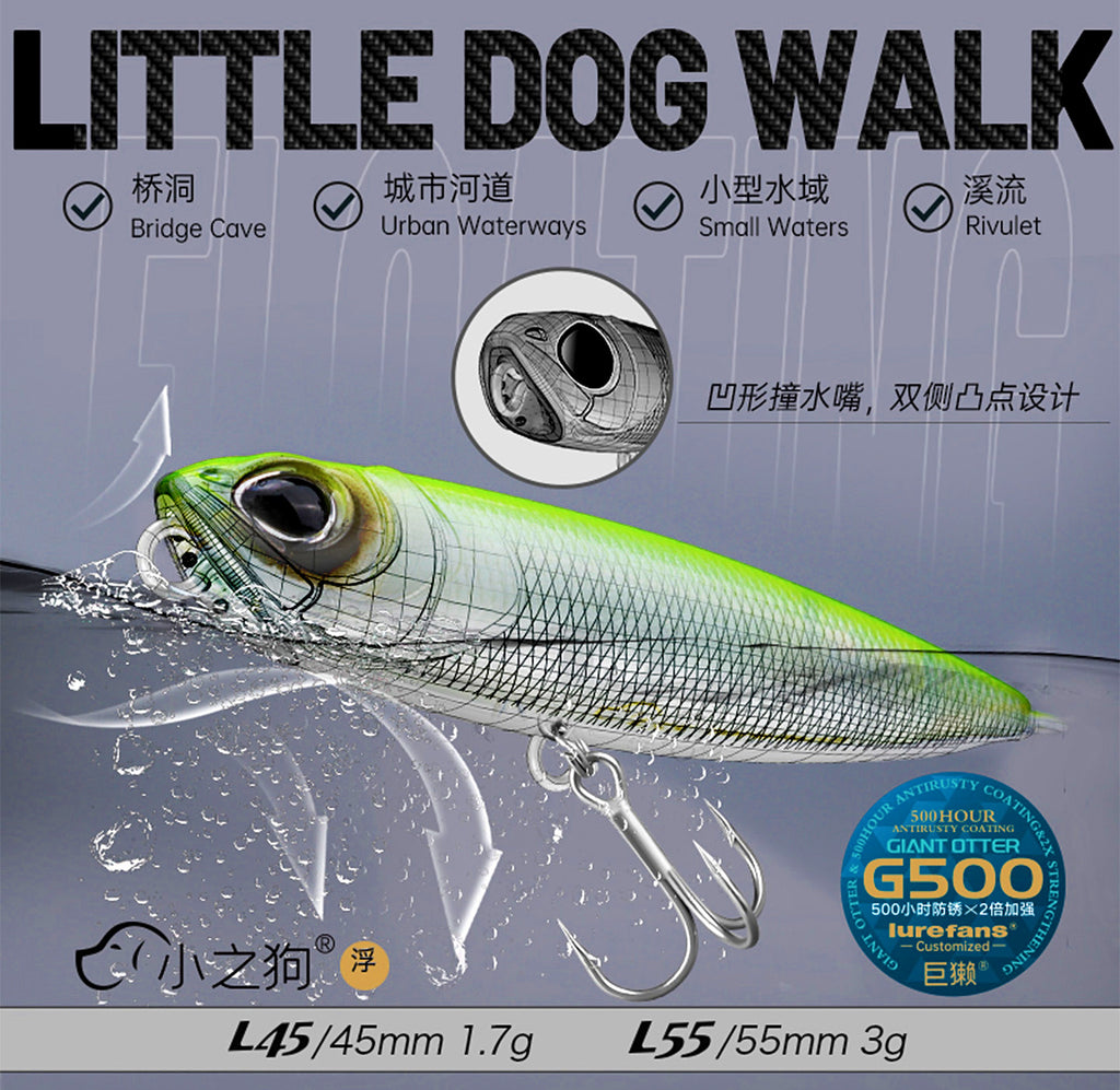 Micro Walk-the-Dog Pencil Lure, 1.7–6.3 g (0.06–0.22 oz) – product photo