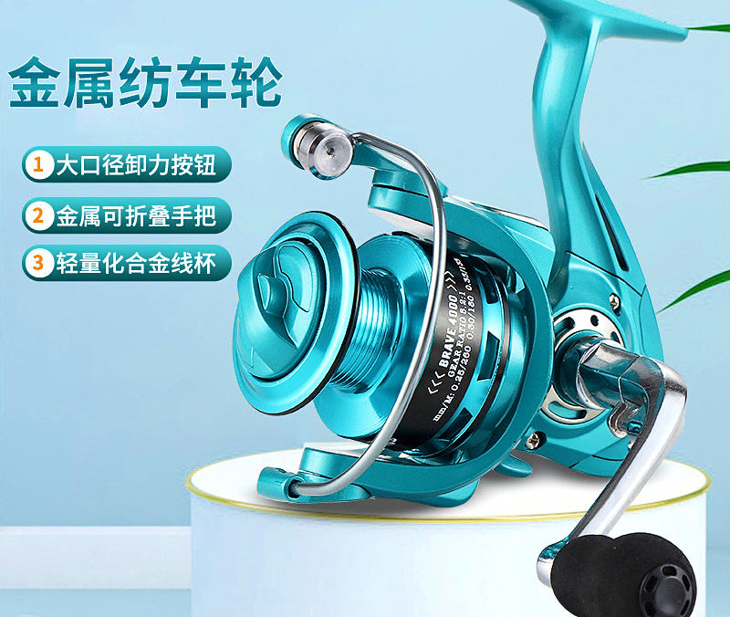 Metal Spinning Reel with Alloy Spool, Sizes 1000–7000 – product photo