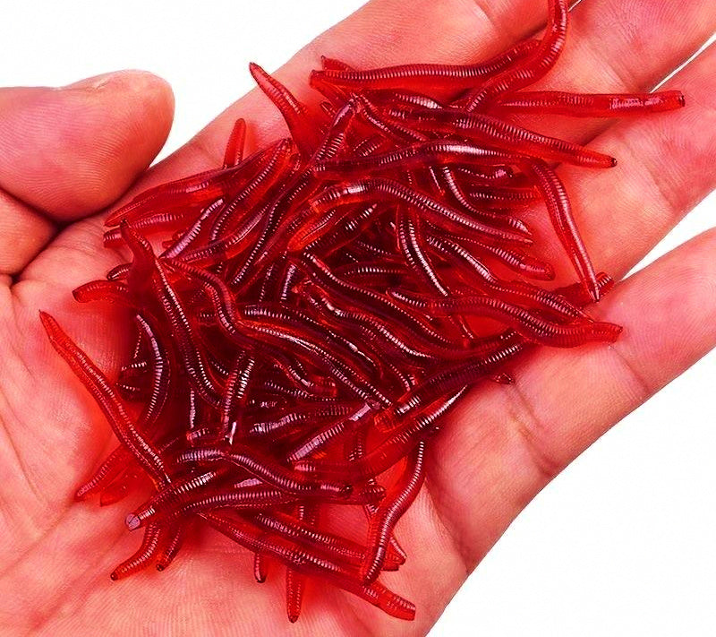 Simulated Earthworm Soft Bait, Worm Lure, 3-200 Pack – product photo