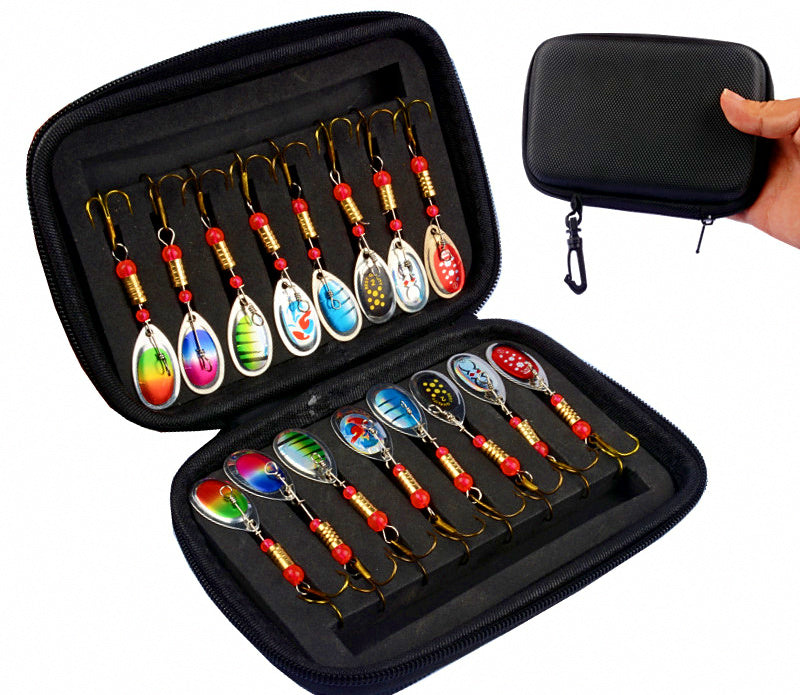 16-Piece Spinner & Spoon Lure Kit with Carry Bag – product photo