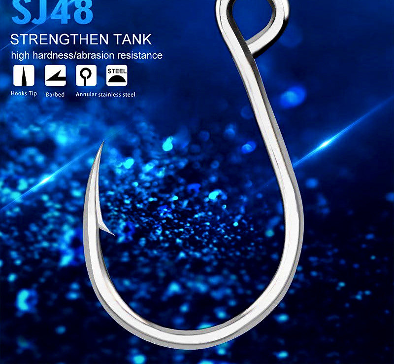 Stainless Steel Barbed Single Hooks, 20 Pack, Size 6 to 11/0 – product photo