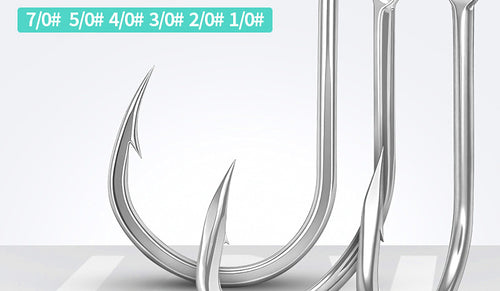 Barbed Saltwater Jig Hooks, High Carbon Steel, 1/0–7/0 – product photo
