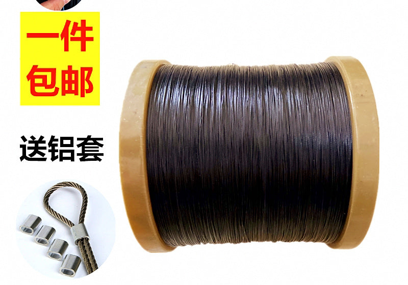 304 Stainless Coated Wire Rope with Crimp Sleeves, 0.4–6 mm – product photo
