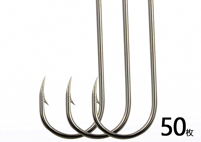 Long Shank Aberdeen Hooks, White, 50 pcs, #10–3/0 – product photo
