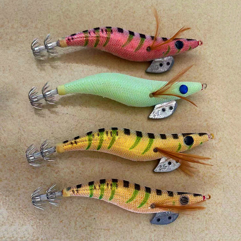 Glow Wood Shrimp Squid Jig with Rattle Bead, 3–3.5 g – product photo