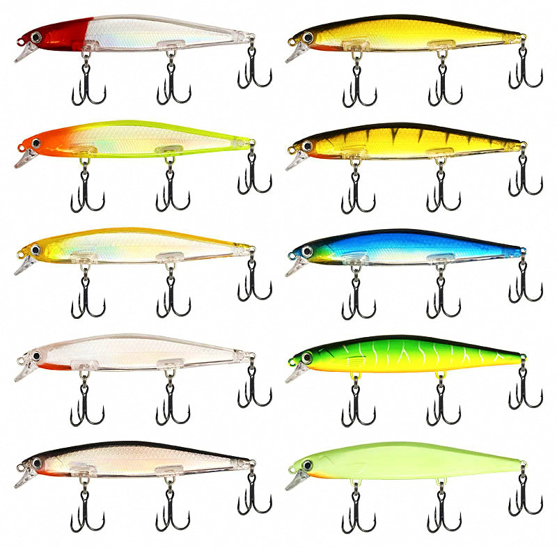 Sinking Minnow Lure, 11 cm / 14 g (4.3 in / 0.5 oz), 3 Hooks