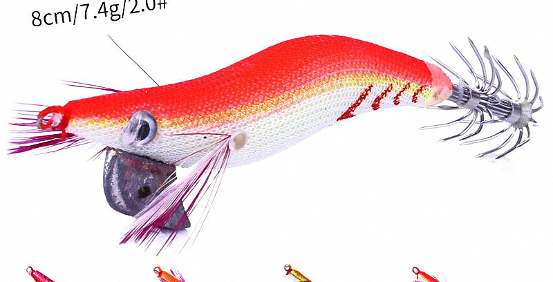 Glow Wood Shrimp Squid Jig, 8 cm 7.4 g (0.26 oz) – product photo