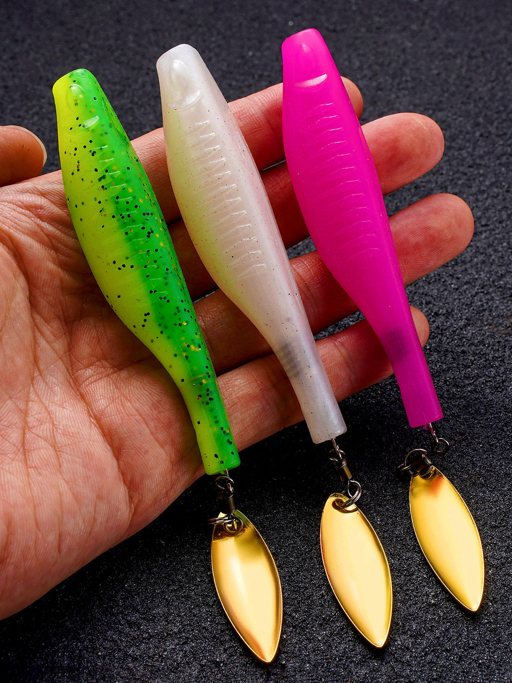 T-Tail Soft Swimbait with Lead Head Hook, 9 cm (3.5 in), 2 Pack – product photo