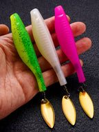 T-Tail Soft Swimbait with Lead Head Hook, 9 cm (3.5 in), 2 Pack – product photo
