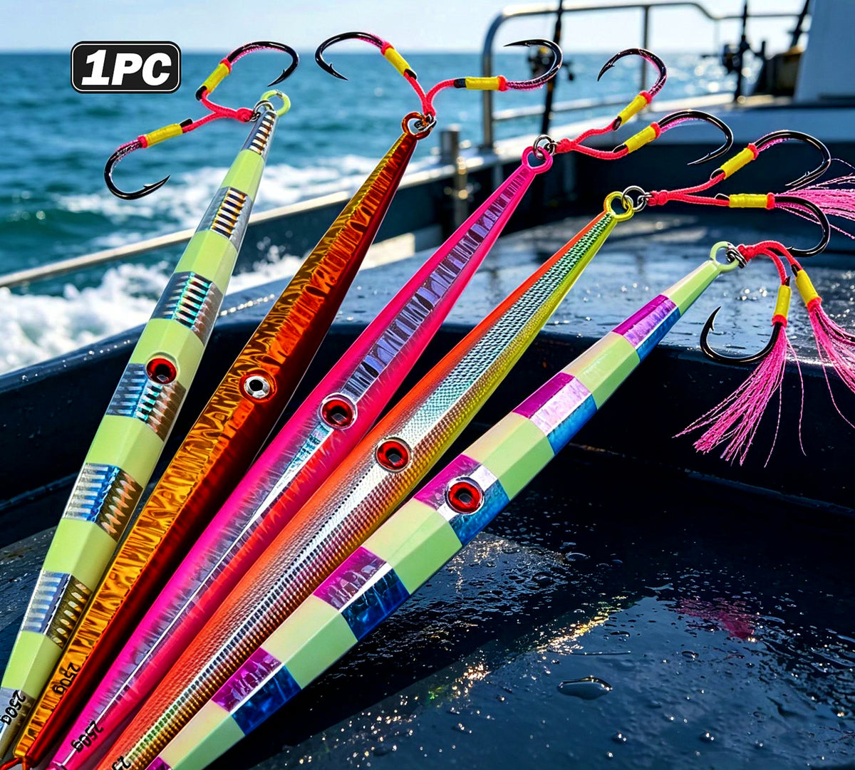 Glow Slow Pitch Jig with Assist Hook, 60–300 g (2.1–10.6 oz) – product photo